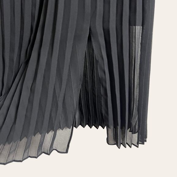 Express Black Red Lace Pleated Sleeveless Cocktail Midi Dress Size 6 - Picture 7 of 10